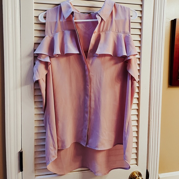 SOLD - Express Ruffled Cold Shoulder Blouse - Picture 2 of 4